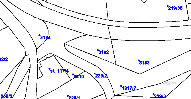 Parcela st. 219/13 v KÚ Kašava, Katastrální mapa