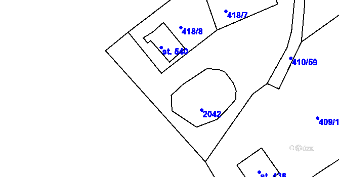 Parcela st. 410/18 v KÚ Kašava, Katastrální mapa