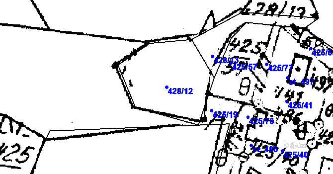 Parcela st. 428/12 v KÚ Kašava, Katastrální mapa