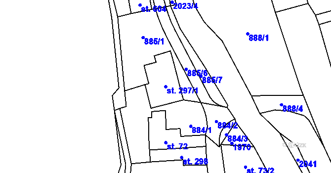 Parcela st. 297/1 v KÚ Kašava, Katastrální mapa