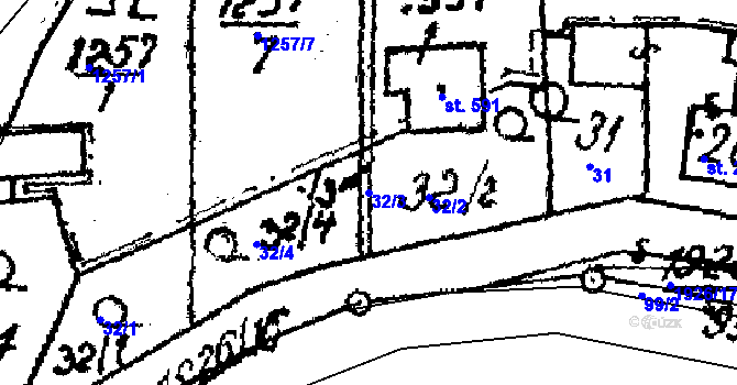 Parcela st. 32/3 v KÚ Kašava, Katastrální mapa