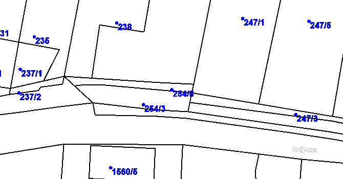Parcela st. 254/8 v KÚ Kašnice, Katastrální mapa