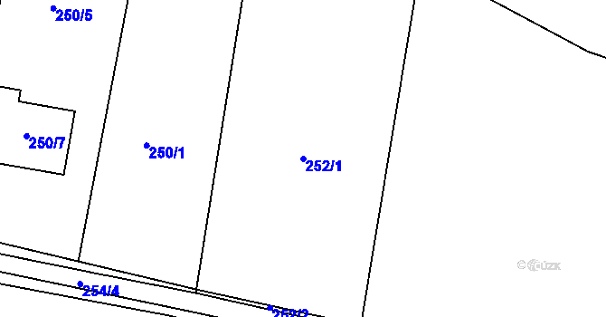 Parcela st. 252/1 v KÚ Kašnice, Katastrální mapa