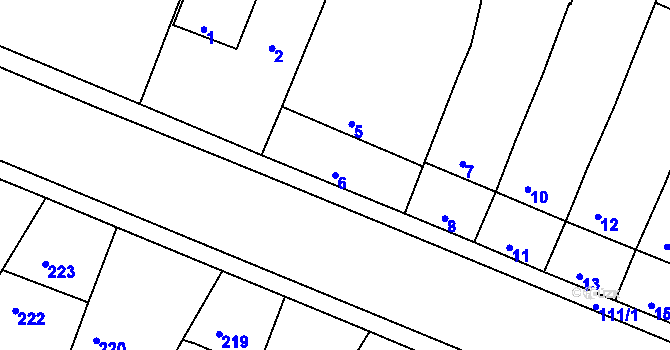 Parcela st. 6 v KÚ Kašnice, Katastrální mapa
