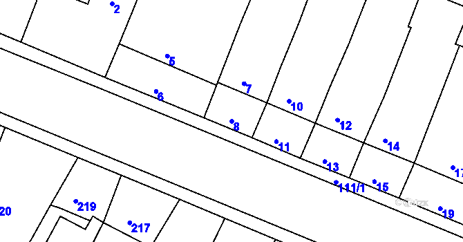 Parcela st. 8 v KÚ Kašnice, Katastrální mapa