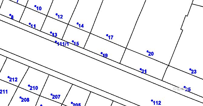 Parcela st. 19 v KÚ Kašnice, Katastrální mapa