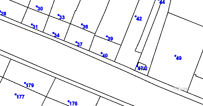 Parcela st. 40 v KÚ Kašnice, Katastrální mapa