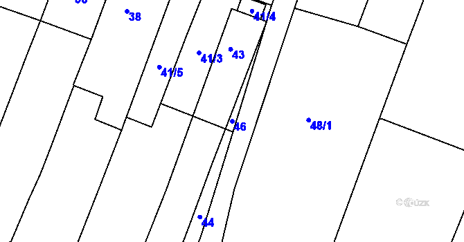 Parcela st. 46 v KÚ Kašnice, Katastrální mapa