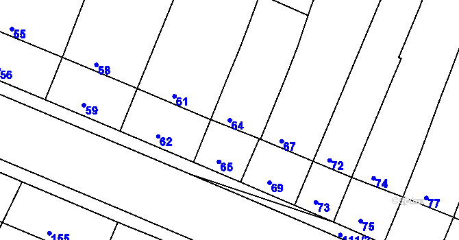 Parcela st. 64 v KÚ Kašnice, Katastrální mapa