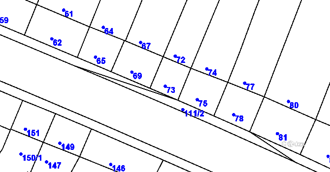 Parcela st. 73 v KÚ Kašnice, Katastrální mapa