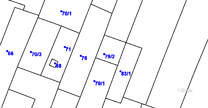Parcela st. 79/2 v KÚ Kašnice, Katastrální mapa