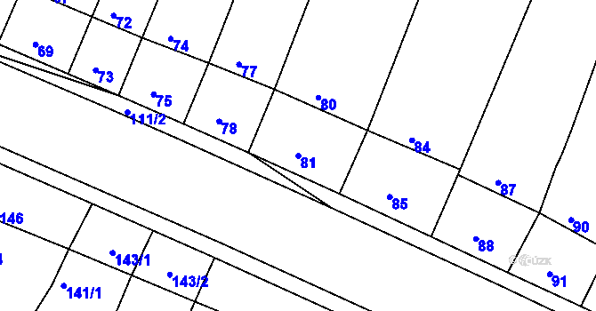 Parcela st. 81 v KÚ Kašnice, Katastrální mapa