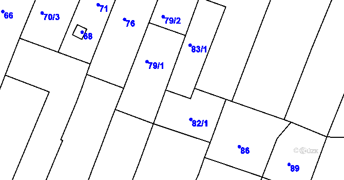 Parcela st. 83/2 v KÚ Kašnice, Katastrální mapa