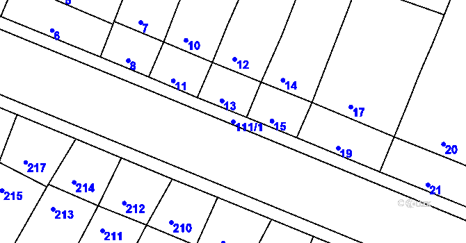 Parcela st. 111/1 v KÚ Kašnice, Katastrální mapa