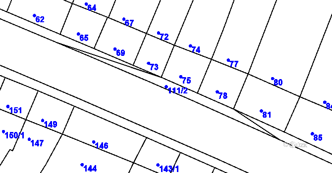 Parcela st. 111/2 v KÚ Kašnice, Katastrální mapa