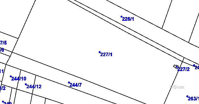 Parcela st. 227/1 v KÚ Kašnice, Katastrální mapa