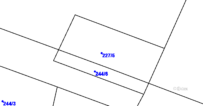 Parcela st. 227/5 v KÚ Kašnice, Katastrální mapa
