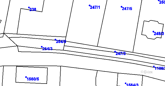 Parcela st. 247/2 v KÚ Kašnice, Katastrální mapa
