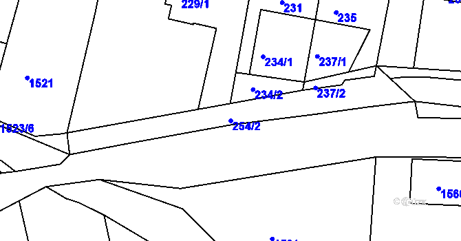 Parcela st. 254/2 v KÚ Kašnice, Katastrální mapa
