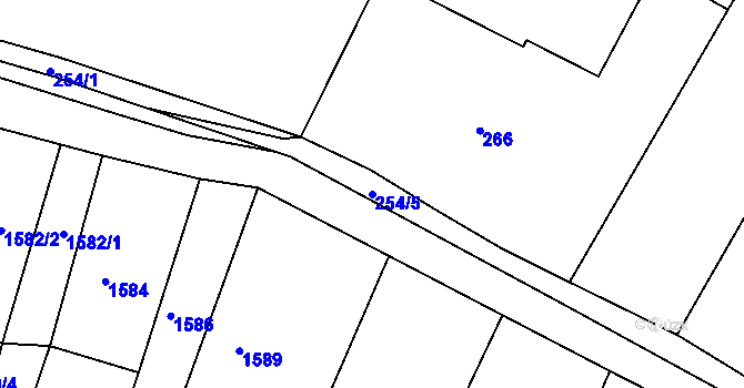 Parcela st. 254/5 v KÚ Kašnice, Katastrální mapa
