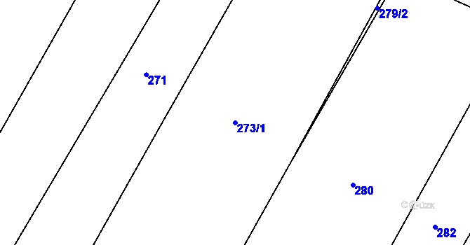 Parcela st. 273/1 v KÚ Kašnice, Katastrální mapa