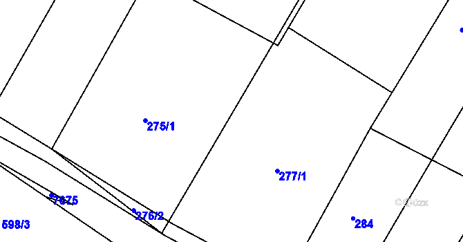 Parcela st. 275/2 v KÚ Kašnice, Katastrální mapa