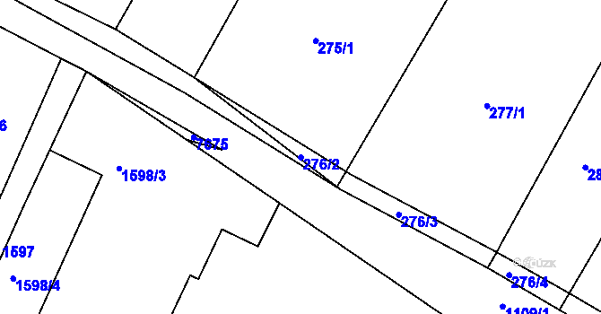 Parcela st. 276/2 v KÚ Kašnice, Katastrální mapa
