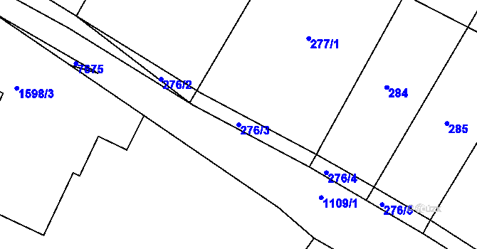Parcela st. 276/3 v KÚ Kašnice, Katastrální mapa