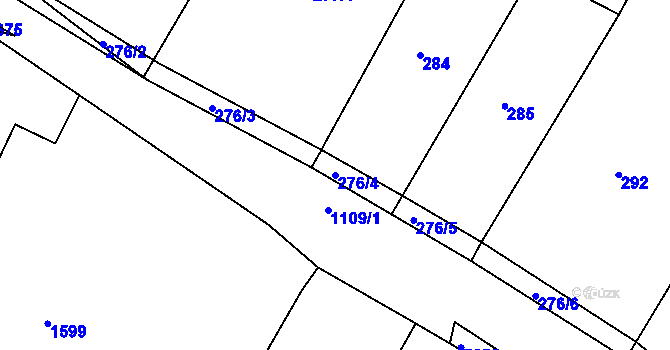 Parcela st. 276/4 v KÚ Kašnice, Katastrální mapa