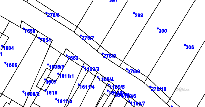 Parcela st. 276/8 v KÚ Kašnice, Katastrální mapa