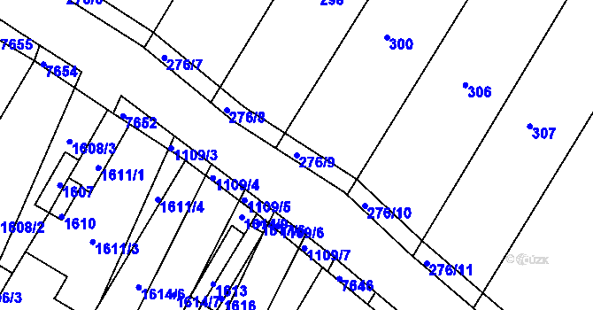 Parcela st. 276/9 v KÚ Kašnice, Katastrální mapa