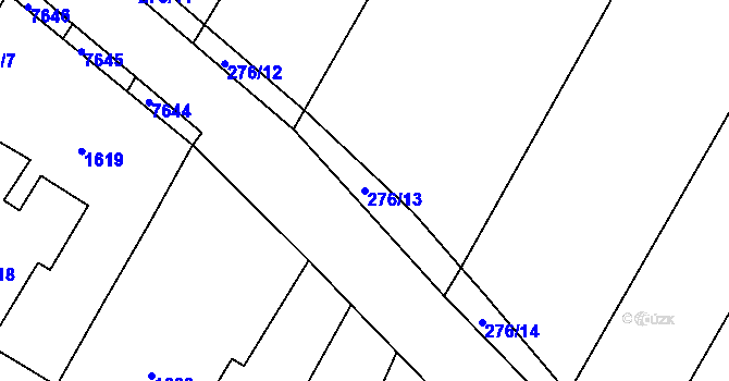 Parcela st. 276/13 v KÚ Kašnice, Katastrální mapa
