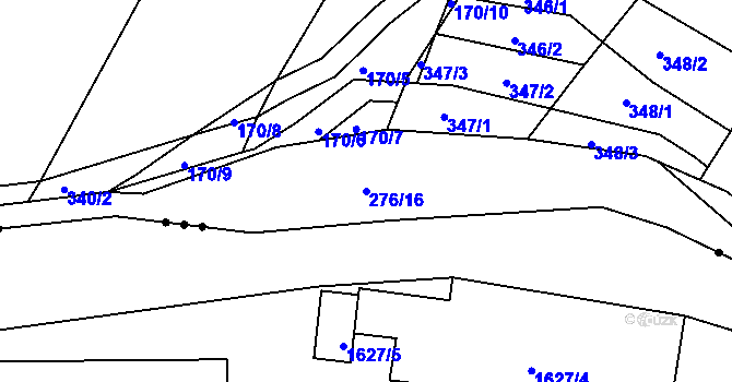 Parcela st. 276/16 v KÚ Kašnice, Katastrální mapa