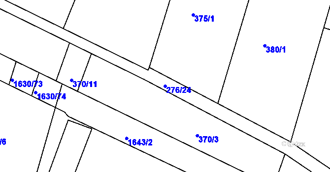 Parcela st. 276/24 v KÚ Kašnice, Katastrální mapa