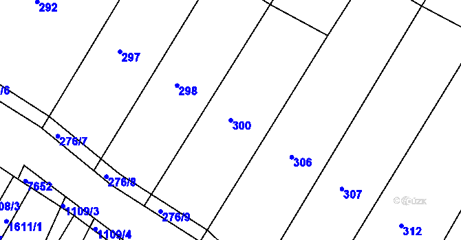 Parcela st. 300 v KÚ Kašnice, Katastrální mapa