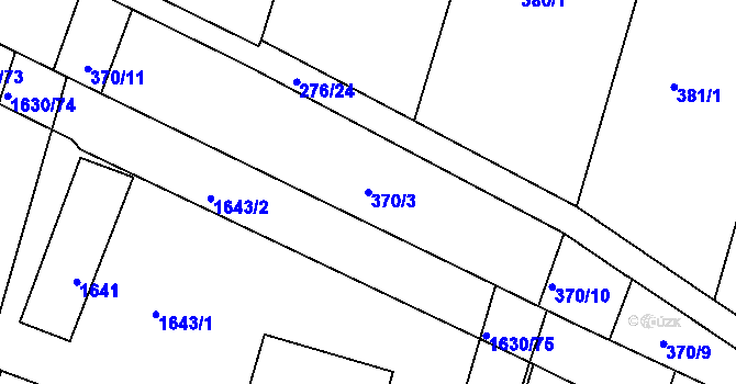 Parcela st. 370/3 v KÚ Kašnice, Katastrální mapa