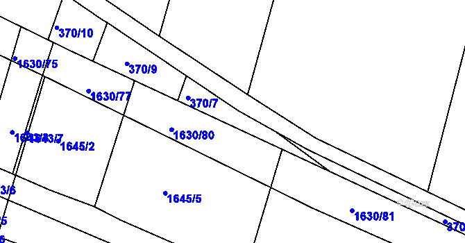 Parcela st. 370/6 v KÚ Kašnice, Katastrální mapa