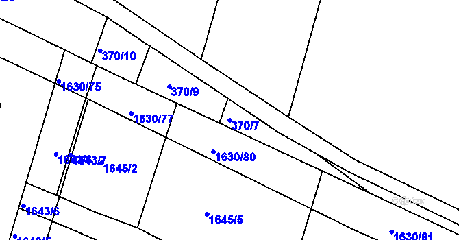 Parcela st. 370/7 v KÚ Kašnice, Katastrální mapa