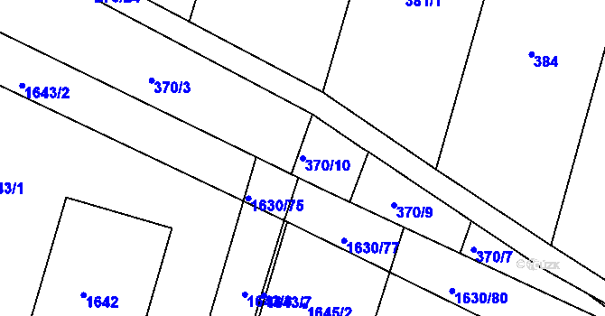 Parcela st. 370/10 v KÚ Kašnice, Katastrální mapa
