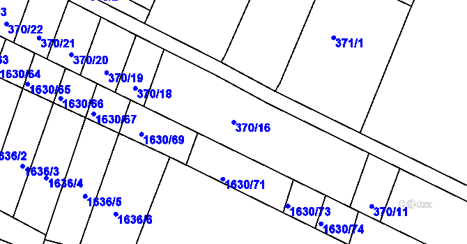Parcela st. 370/16 v KÚ Kašnice, Katastrální mapa