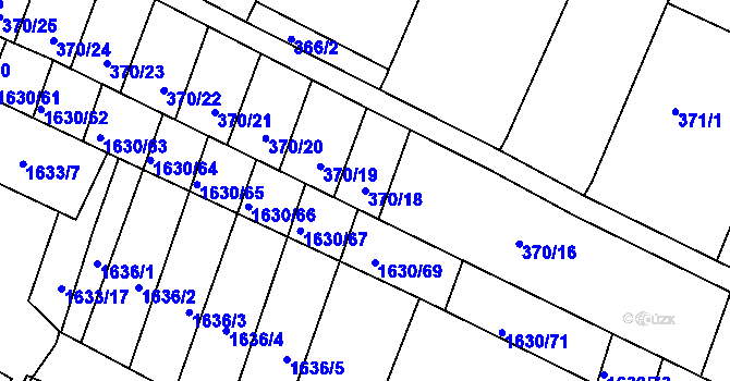 Parcela st. 370/18 v KÚ Kašnice, Katastrální mapa