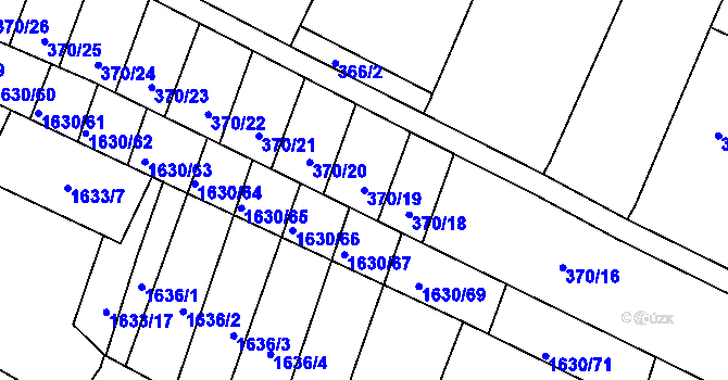 Parcela st. 370/19 v KÚ Kašnice, Katastrální mapa