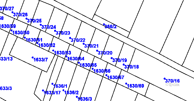 Parcela st. 370/20 v KÚ Kašnice, Katastrální mapa