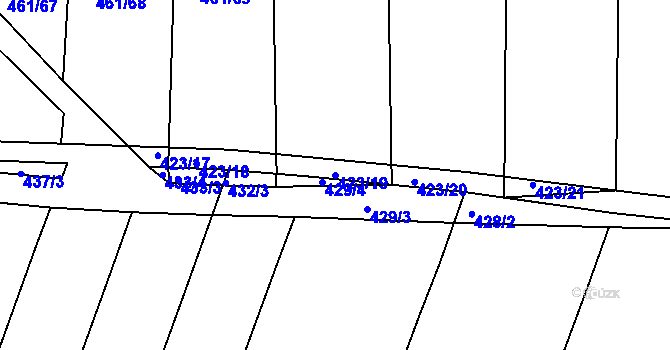Parcela st. 423/19 v KÚ Kašnice, Katastrální mapa