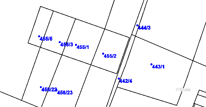 Parcela st. 455/2 v KÚ Kašnice, Katastrální mapa