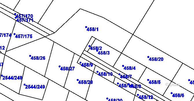 Parcela st. 458/3 v KÚ Kašnice, Katastrální mapa