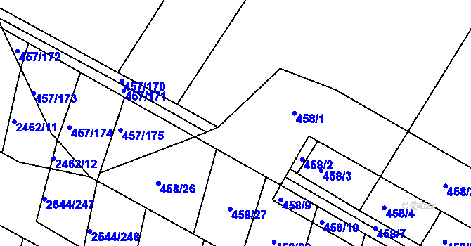 Parcela st. 458/22 v KÚ Kašnice, Katastrální mapa