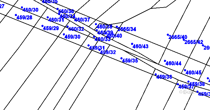 Parcela st. 459/33 v KÚ Kašnice, Katastrální mapa