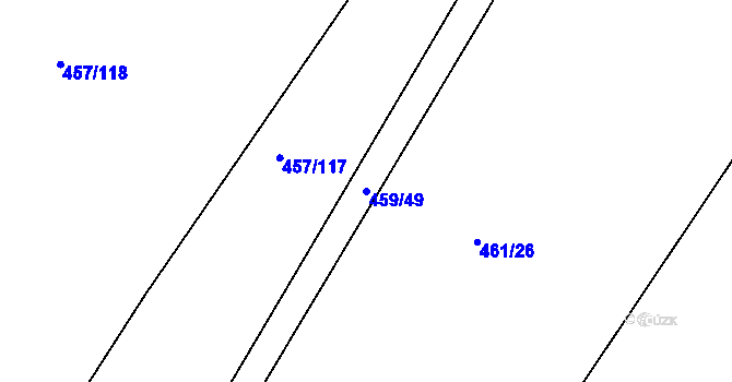 Parcela st. 459/49 v KÚ Kašnice, Katastrální mapa