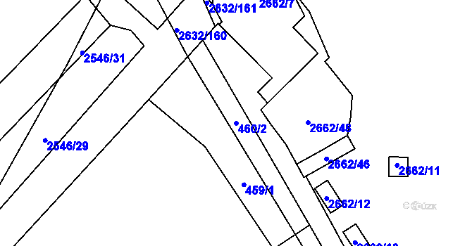 Parcela st. 460/2 v KÚ Kašnice, Katastrální mapa